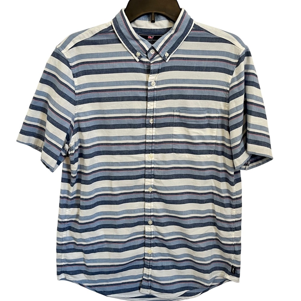 Vineyard Vines‎ Mens Murray Short Sleeve Button Up Shirt Medium Striped